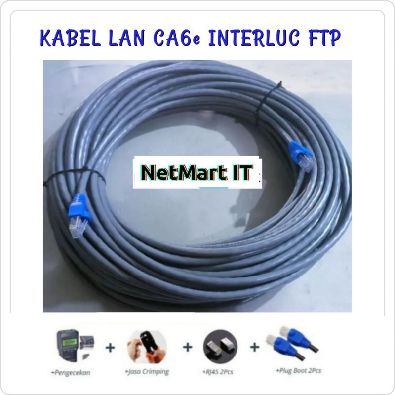 Interluc FTP STP Cat6 LAN 電纜 20 米即用型