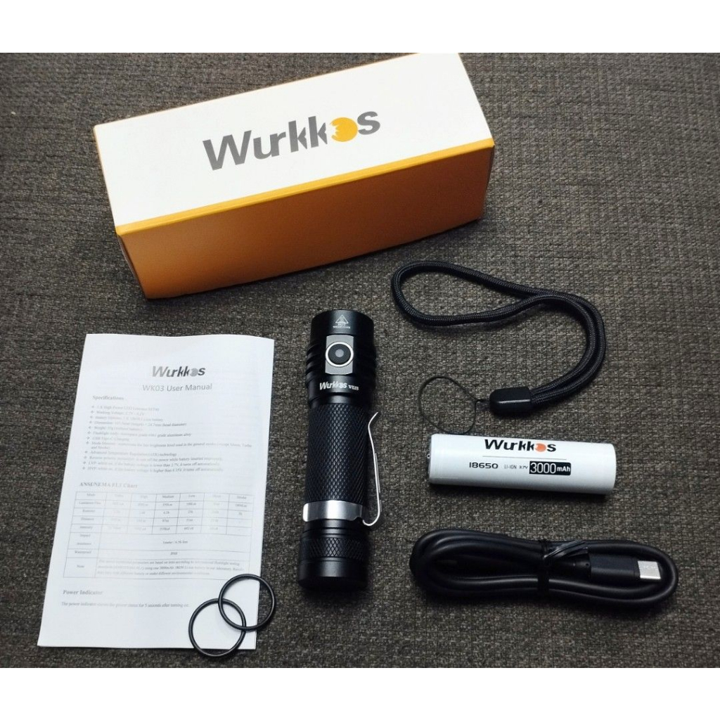 手電筒 Wurkkos WK03 SST40 1800 流明 Usb C 型 6000K