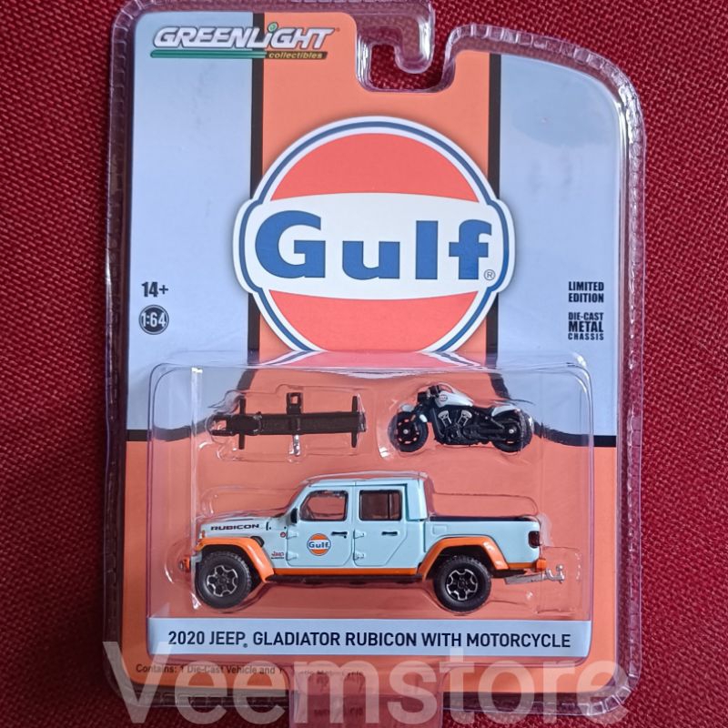 JEEP 壓鑄 1:64 吉普角斗士 2020 Rubicon GULF 版帶摩托車