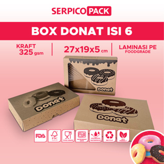 甜甜圈盒牛皮紙甜甜圈盒包含 6 盒巧克力麵包蛋糕包裝