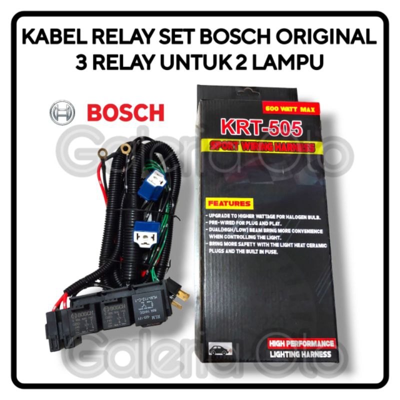 繼電器電纜組 2 燈 3 繼電器 BOSCH HLM 完整用於汽車 H4 燈 3 繼電器 2 燈 BOSCH HLM K