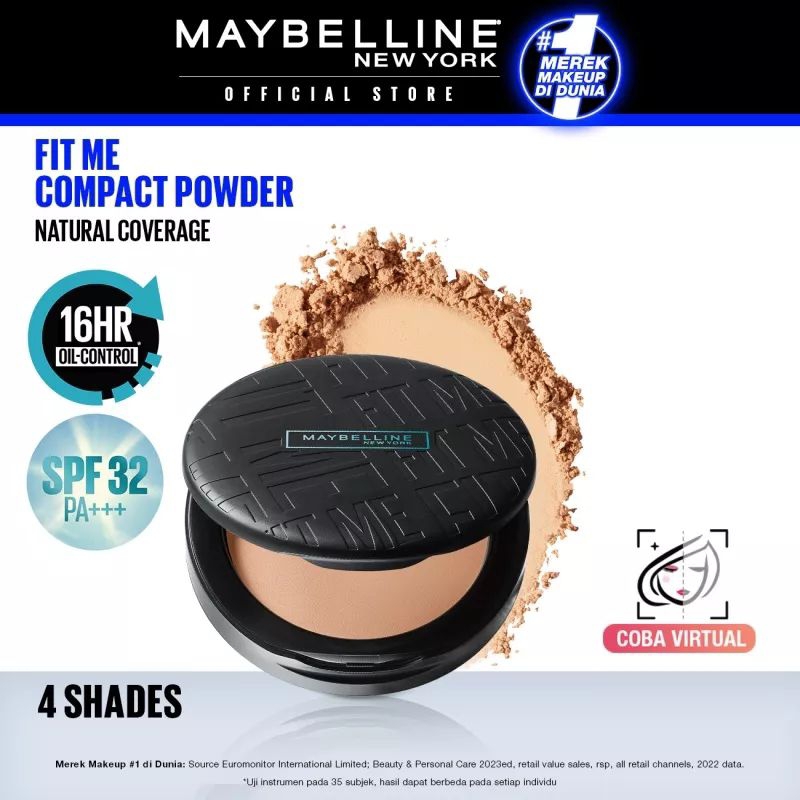 MAYBELLINE 美寶蓮 Fit Me 啞光無孔 16 小時控油粉餅定妝固體粉餅