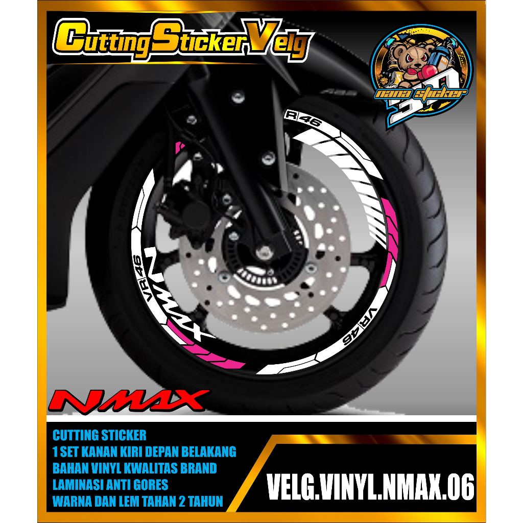 山葉 全新切割貼紙輪輞 NMAX STICKER LIS 列表變化輪胎/VELG YAMAHA NMAX 06