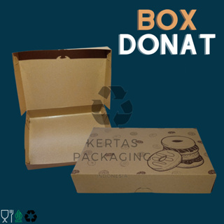 牛皮紙甜甜圈盒甜甜圈盒包含 6 盒巧克力麵包蛋糕包裝設計