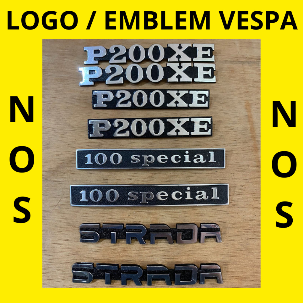 Vespa STRADA 鋁製徽章 LOGO VESPA PS SERA PTS 100 特殊 P200XE NOS 質
