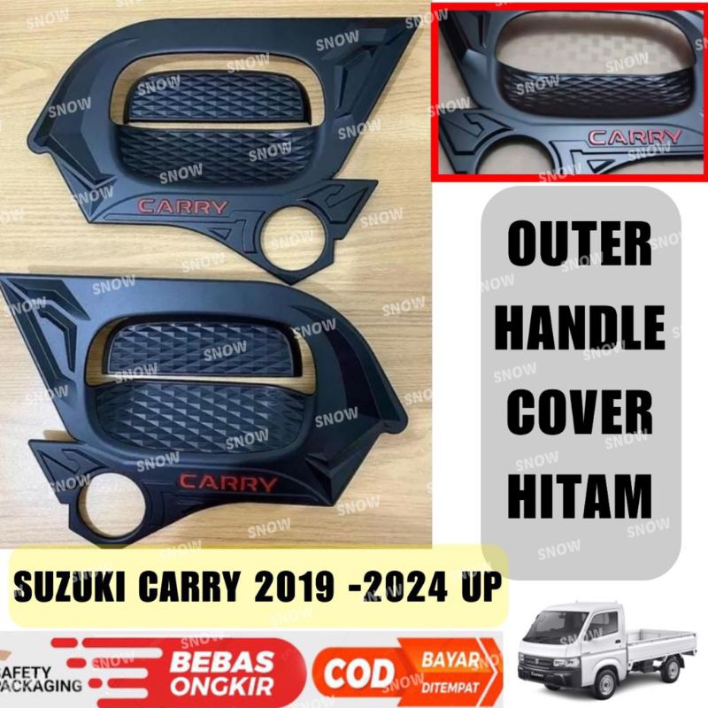 Hitam 外把手蓋 Platinum Suzuki Carry 2019 2023 2024 UP 黑色輪轂蓋套件