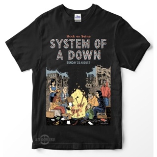 T 恤 SYSTEM OF A DOWN Rock en seine 高級 T 恤 soad 印章 suey