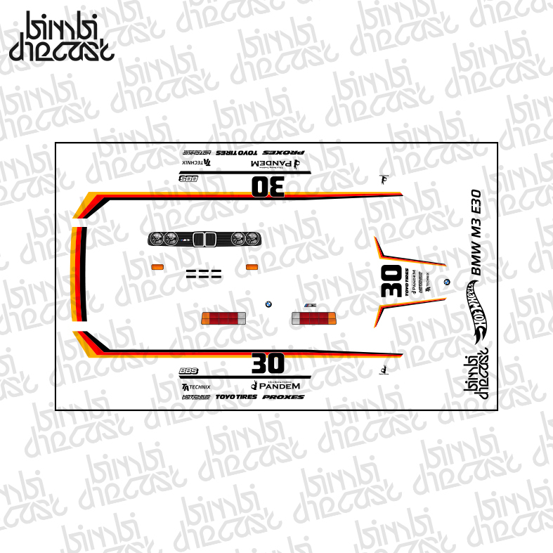貼花 Hotwheels BMW M3 E30 透明德國條