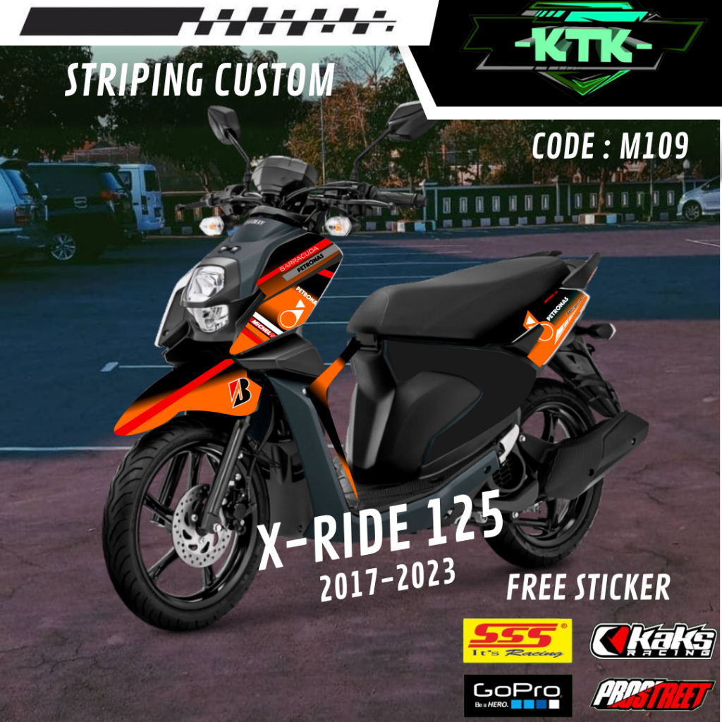 山葉 Lis 條紋貼紙變體配件清單保護貼車身標誌標誌摩托車 Yamaha X Ride X-Ride 125 M109