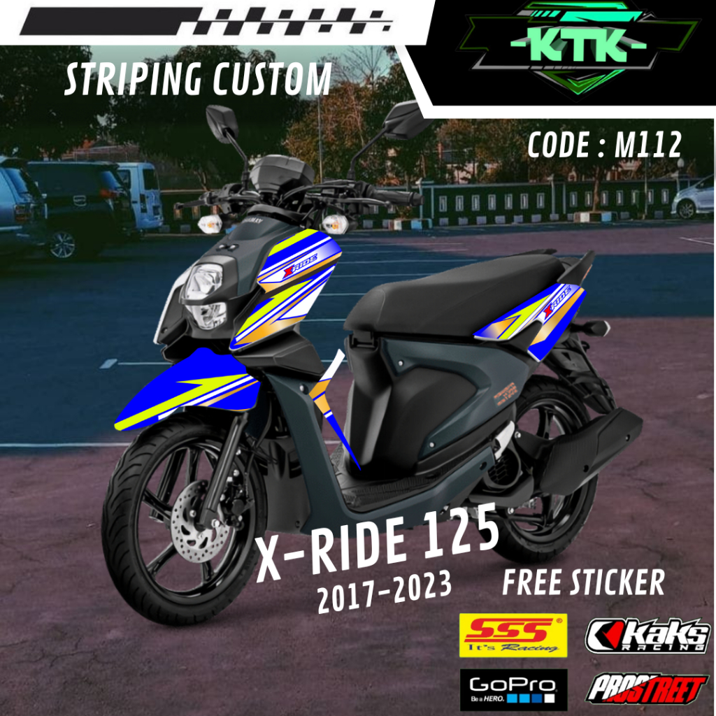 山葉 Lis 條紋貼紙變體配件清單保護貼車身標誌標誌摩托車 Yamaha X Ride X-Ride 125 M112