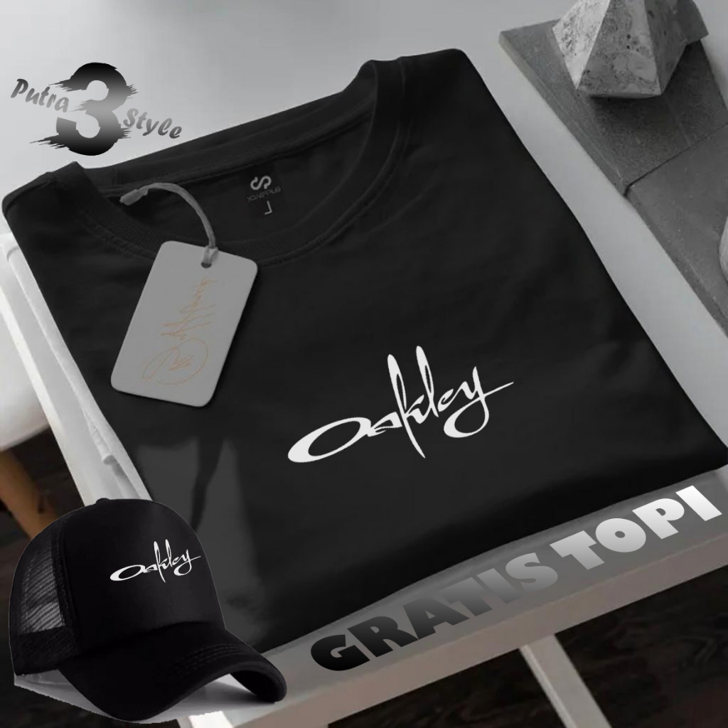 Oakley PUTIH 頂級流行免費帽子。OAKLEY Text 白色 Distro T 恤男女最酷短袖男女通用 T