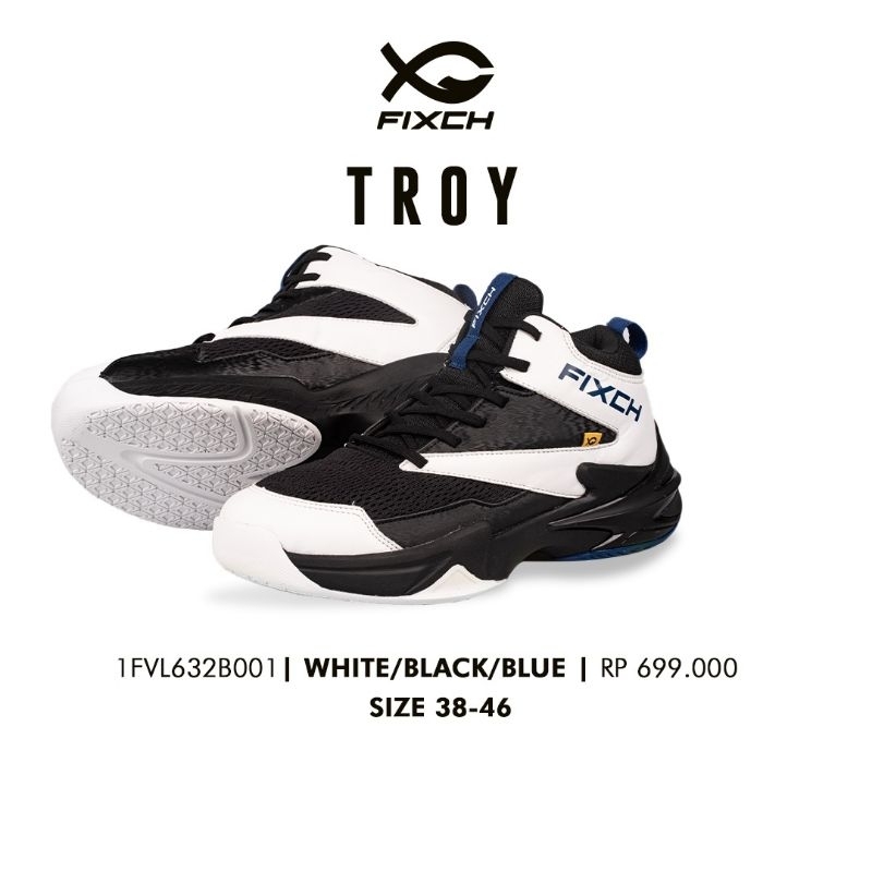 Fixch TROY 白色/黑色/藍色代碼 1FVL632B001 最新完整原裝 FIXCH VOLLEY 鞋