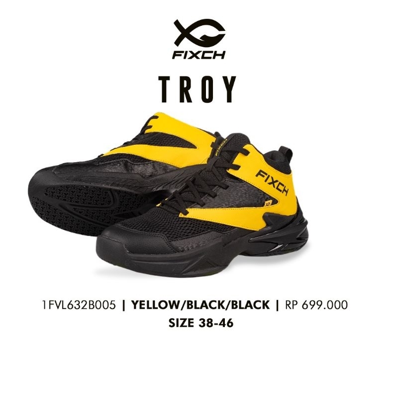 Fixch TROY 黑色/黃色/黑色代碼 1FVL632AB005 最新完整原裝 FIXCH VOLLEY 鞋