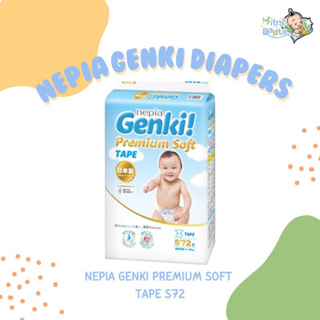 Nepia Genki 優質軟膠帶 S 72 嬰兒紙尿褲