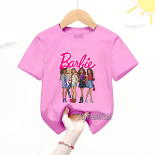 Barbie GIRL T 恤上衣適合 1-12 歲女孩