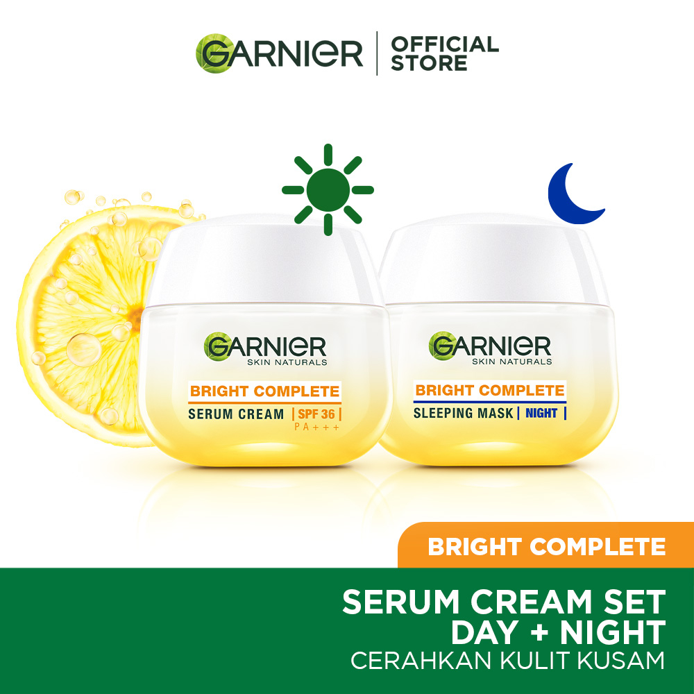 Garnier Skin Natural Bright 完整包裝 50ML 維生素 C 精華霜大豆酸奶夜間睡眠面膜
