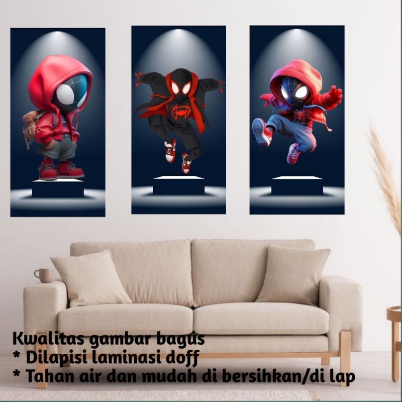 Hiasan DINDING 壁掛海報 1 套蜘蛛俠嬰兒海報牆壁裝飾