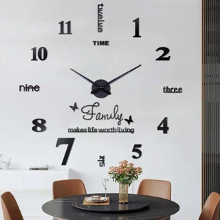 Hitam HIASAN DINDING DIY Clock超大壁飾獨特掛鐘150CM黑金巨型掛鐘極簡時鐘DIY大時鐘
