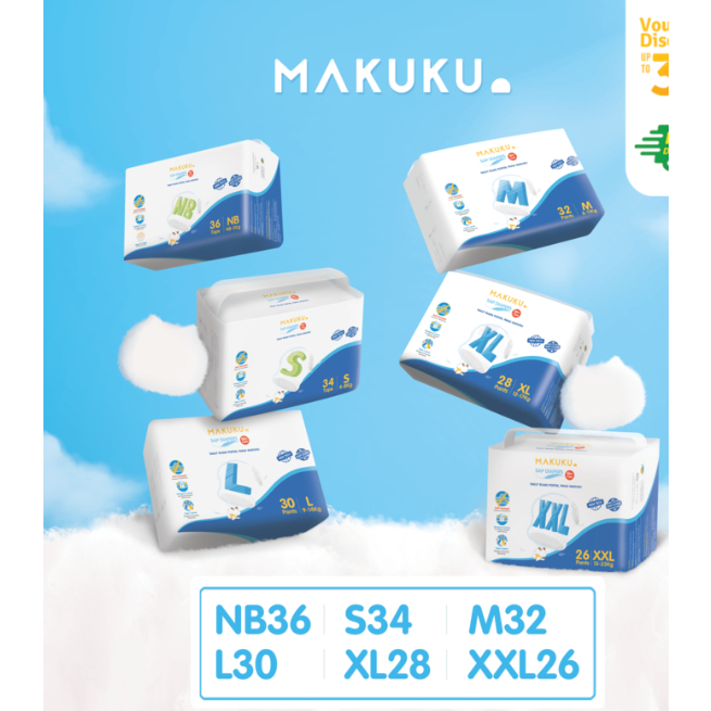Makuku SAP 紙尿褲修身護理 NB/SM/L/XL/XXl 嬰兒紙尿褲