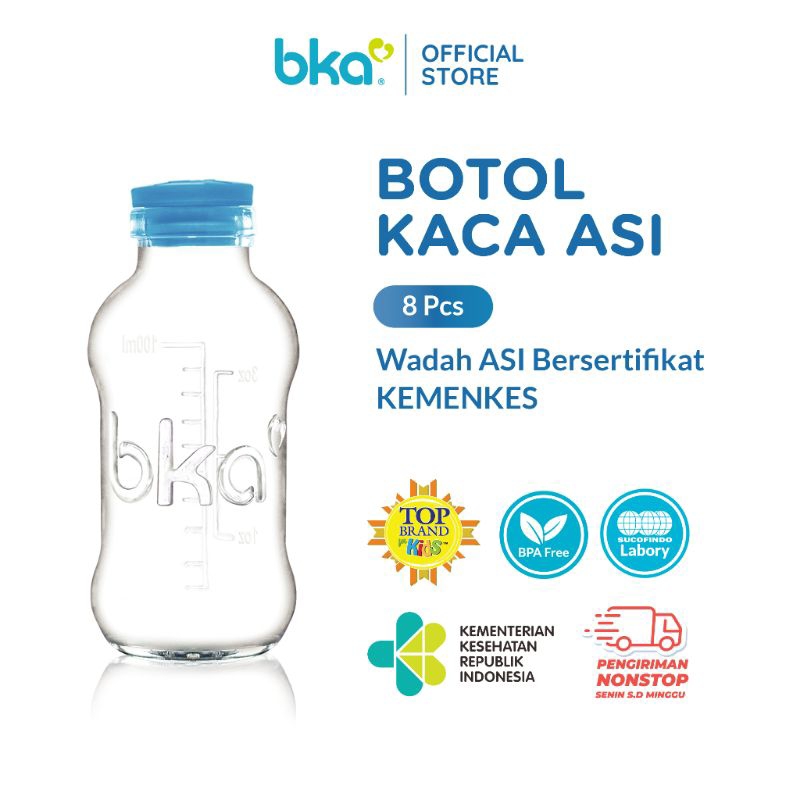 Bka 玻璃瓶母乳 100ml 8pcs