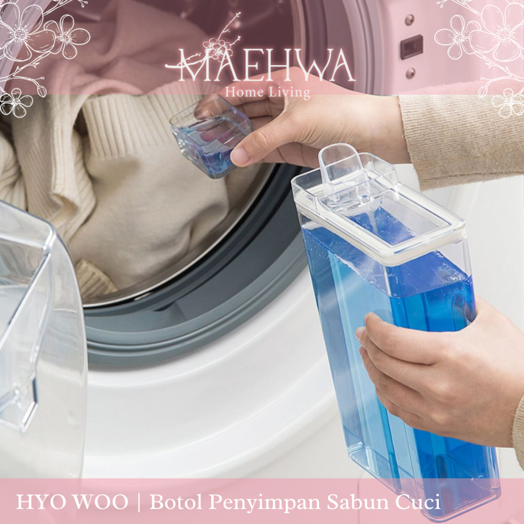 Hyo WOO Minimalist 洗衣收納瓶透明皂液器瓶美學不同的補充瓶美學洗滌皂液器透明皂倒瓶