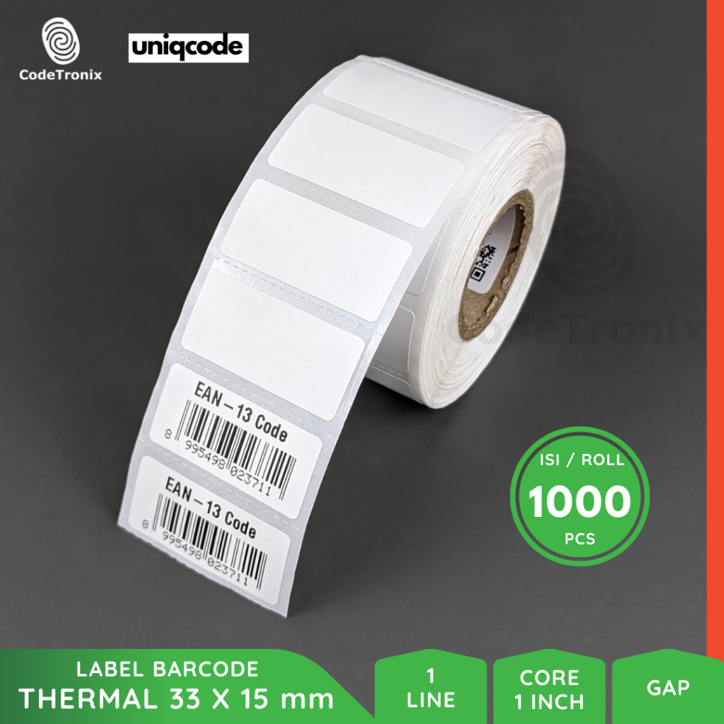 Uniqcode 熱敏貼紙標籤 33x15mm 1Line 1000pcs