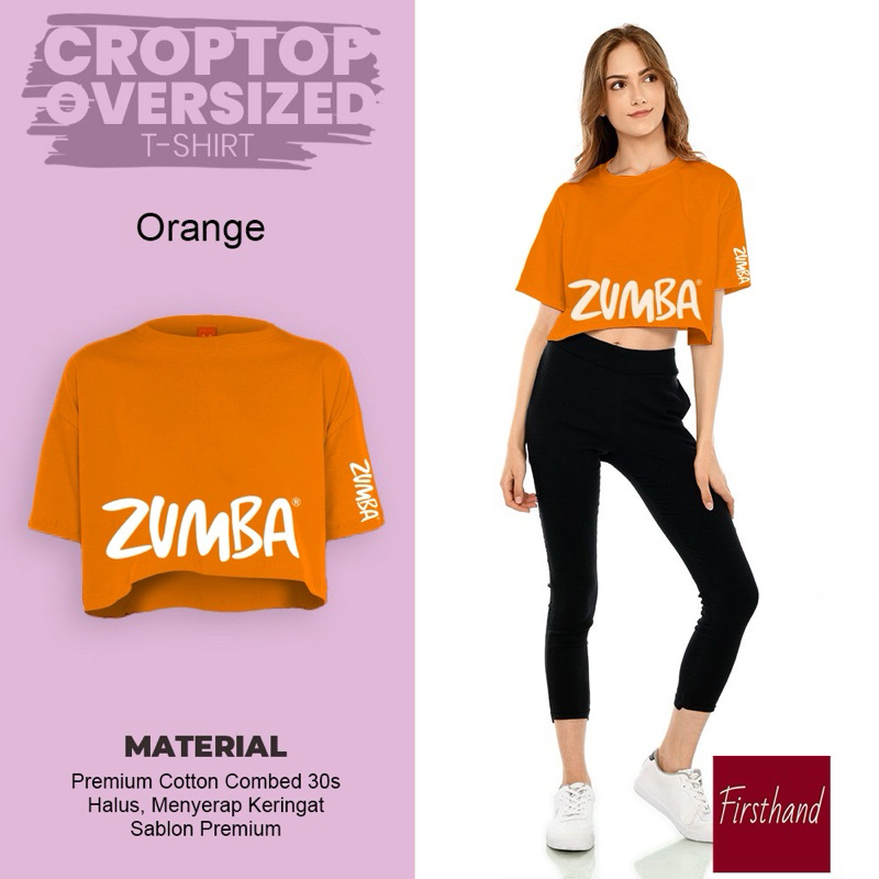 Zumba Crop Top 超大號高級 T 恤 Distro 女式上衣女式衣服