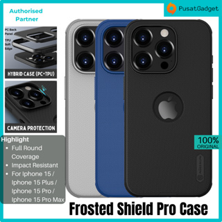 手機殼 Iphone 15/Plus/Pro/Pro Max NILLKIN Frosted Pro Logo CutO