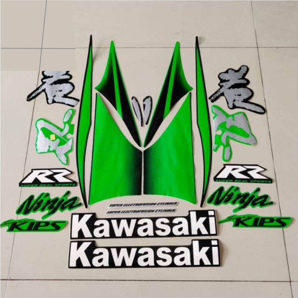 KAWASAKI Hijau 標準條紋貼紙川崎忍者 RR 綠色 2010 標準條紋和