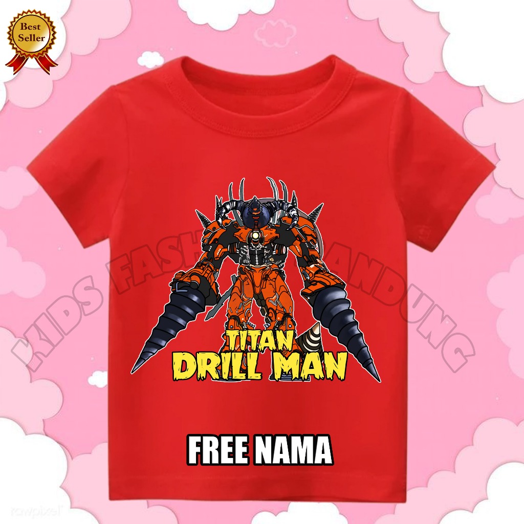 Titan DRILL MAN 男孩 T 恤 1-10 歲優質材料