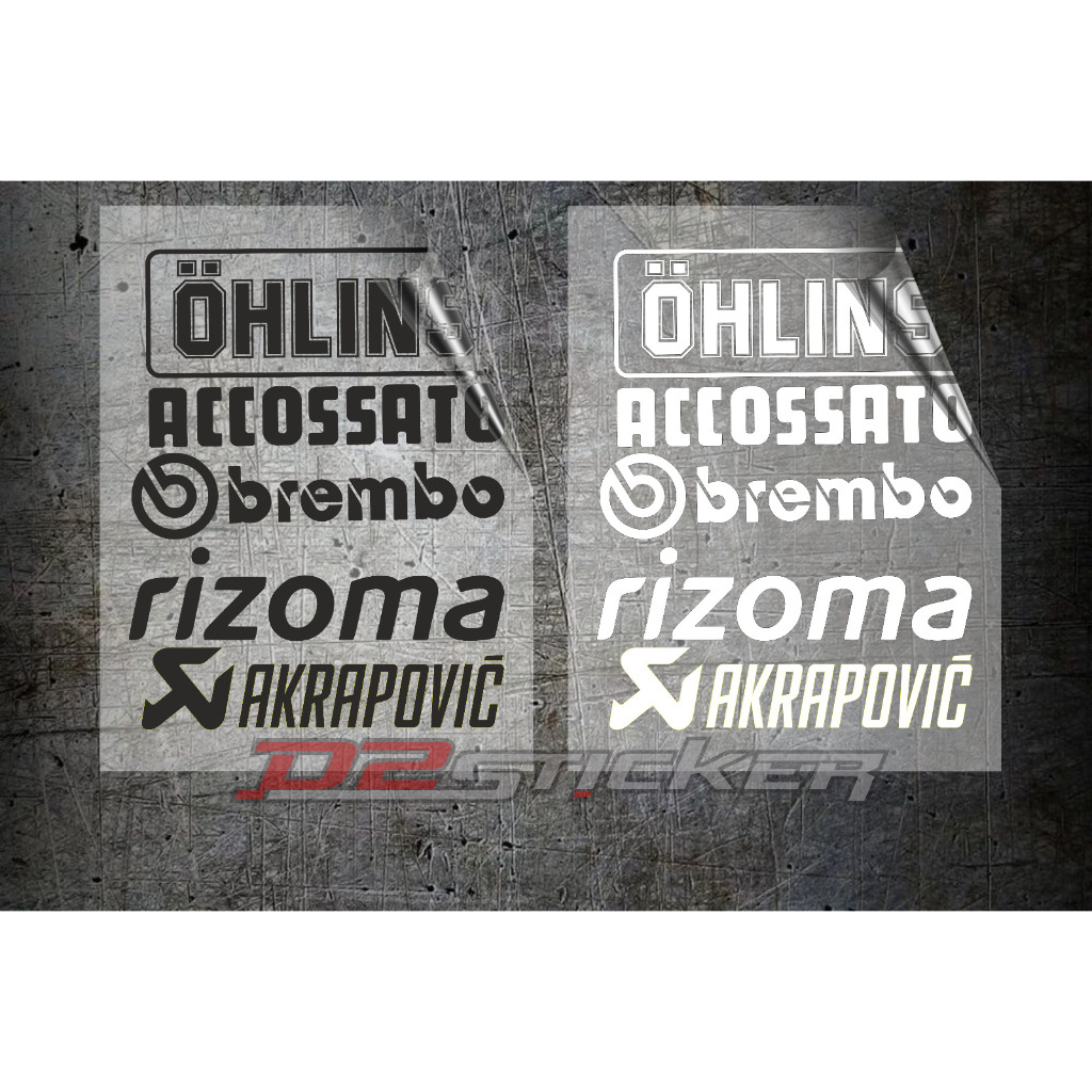 Ohlins Accossato Brembo Rizoma Akrapovic 整流罩贊助商貼紙套裝