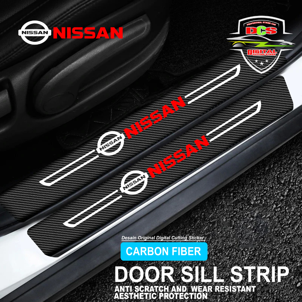 NISSAN 9 件裝日產汽車碳貼紙切割碳貼紙車門保護器免受腳凳傷害