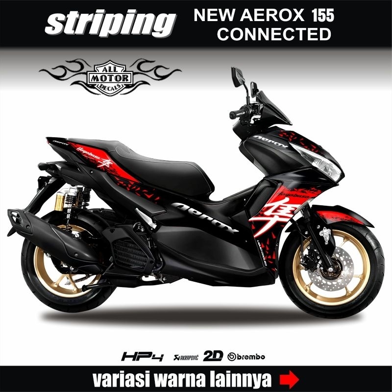 山葉 貼紙 Yamaha Aerox 155 全新 2020-2024 塗裝隼鳥條紋摩托車 Aerox 155 新連接/