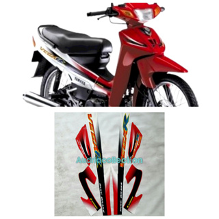 山葉 Putih MERAH Yamaha Vega R 2003 摩托車條紋貼紙白紅