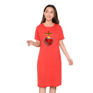 Kb200 十字心形連衣裙尺寸 M 至 3xl 聖基督教連衣裙精神天主教勵志連衣裙信仰