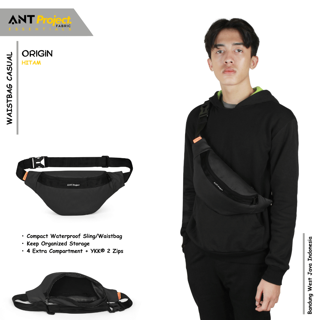 Ant Project 腰包包 ORIGIN 防水男士斜挎包