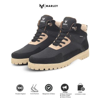 Hitam Marley Shoeswear 男式靴子運動鞋大學工作聚會 Victor 05 黑色米色