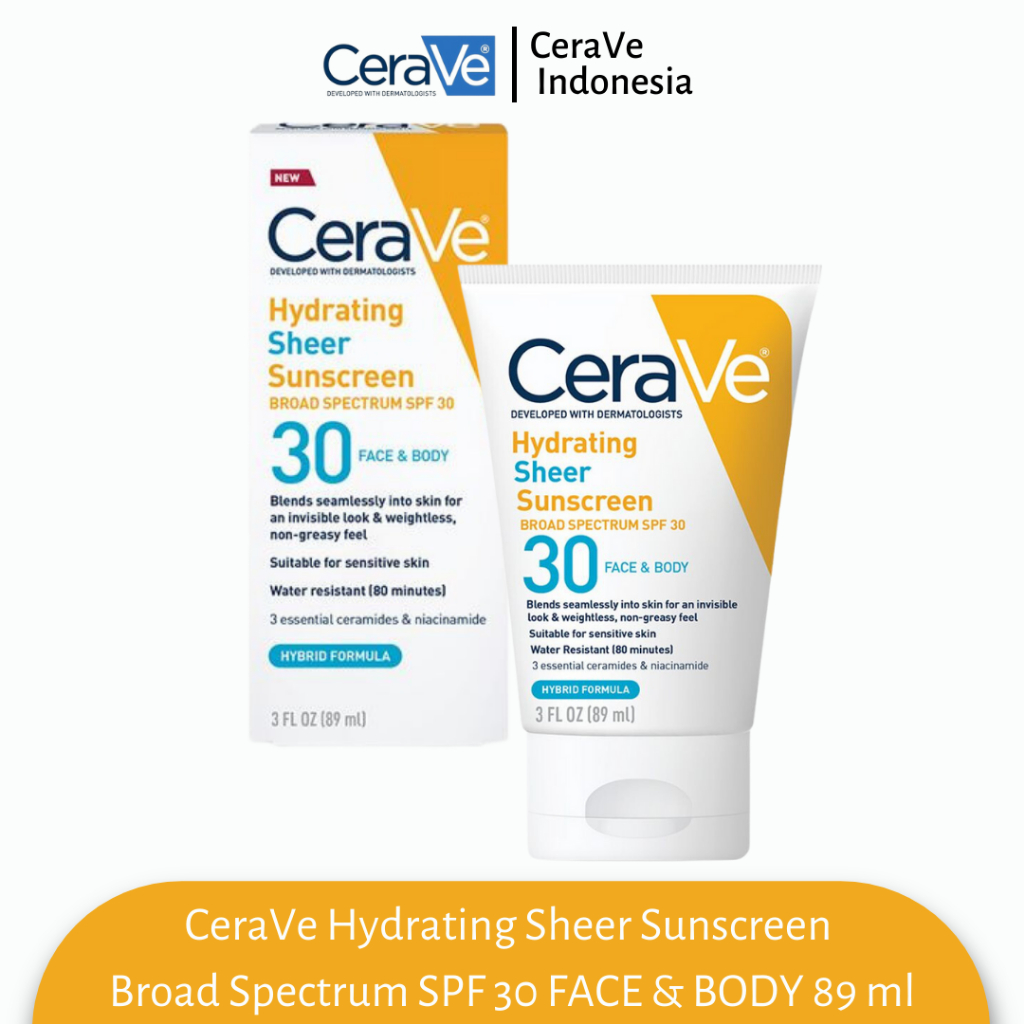 Cerave 保濕透明防曬霜 SPF 30 面部和身體