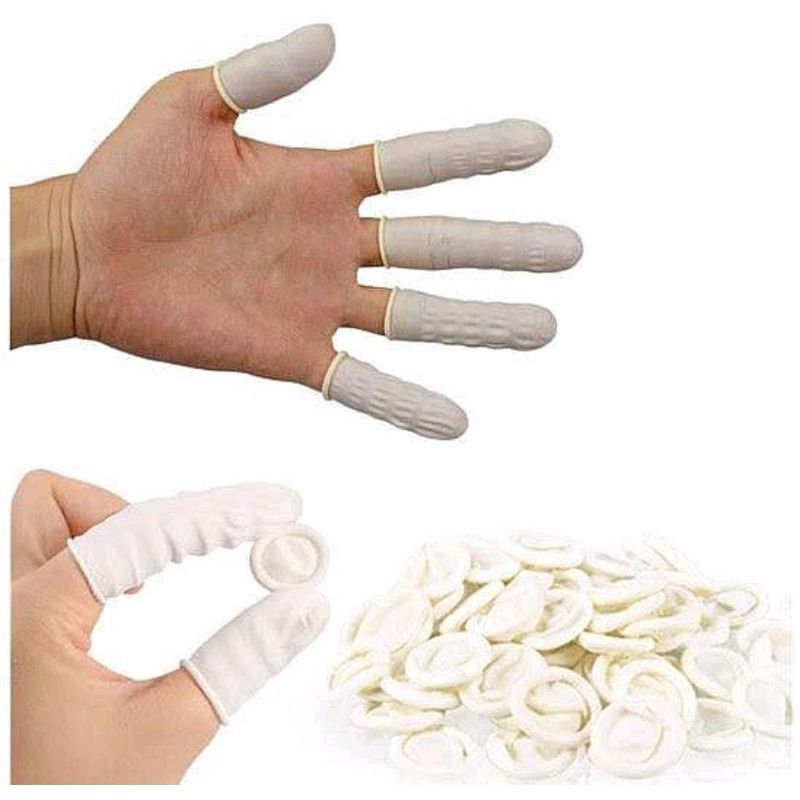 Putih 乳膠手指防護手套白色橡膠手指氣球乳膠手指套