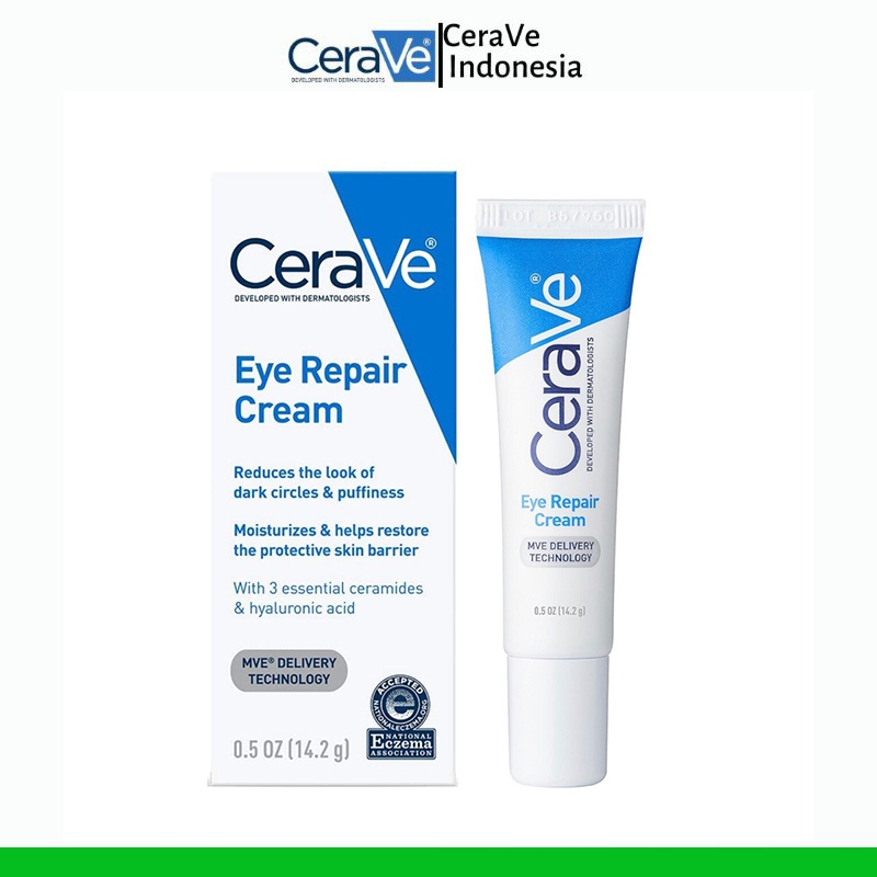 Hitam Cerave 眼部修護霜 14.2gr 用於含透明質酸的浮腫黑眼圈