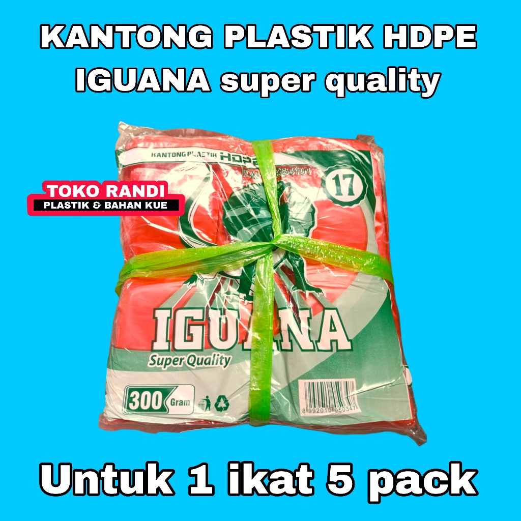 Merah Iguana HDPE 塑料袋超品質尺寸 17 24 厘米紅色袋 1 束