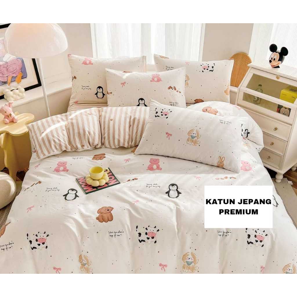 Katun 床罩套裝日本棉床單高級兒童圖案單人尺寸 90x200 100x200 120x200 柔軟軟床單 KJA30