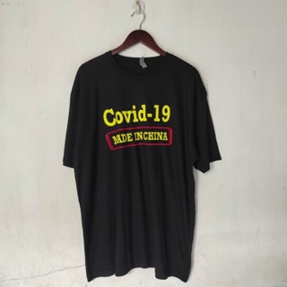 黑色 Covid-19 T 恤尺寸 XXL