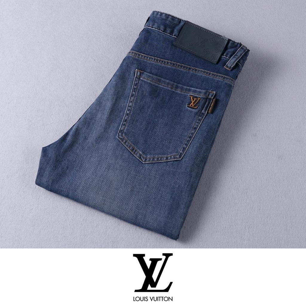 L.v Jeans 男士修身版型 LV3630 長褲男士進口牛仔褲高級韓國風格