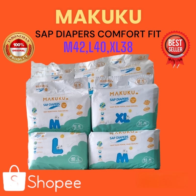 Makuku SAP DIAPERS 舒適合身褲 M42,L40,XL38 100 原裝正品只在 Aroma_shop