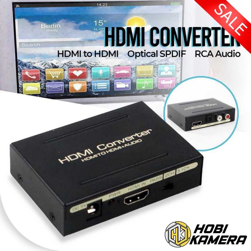 音頻分配器 3 合 1 HDMI 到 HDMI 光纖 SPDIF RCA 轉換器