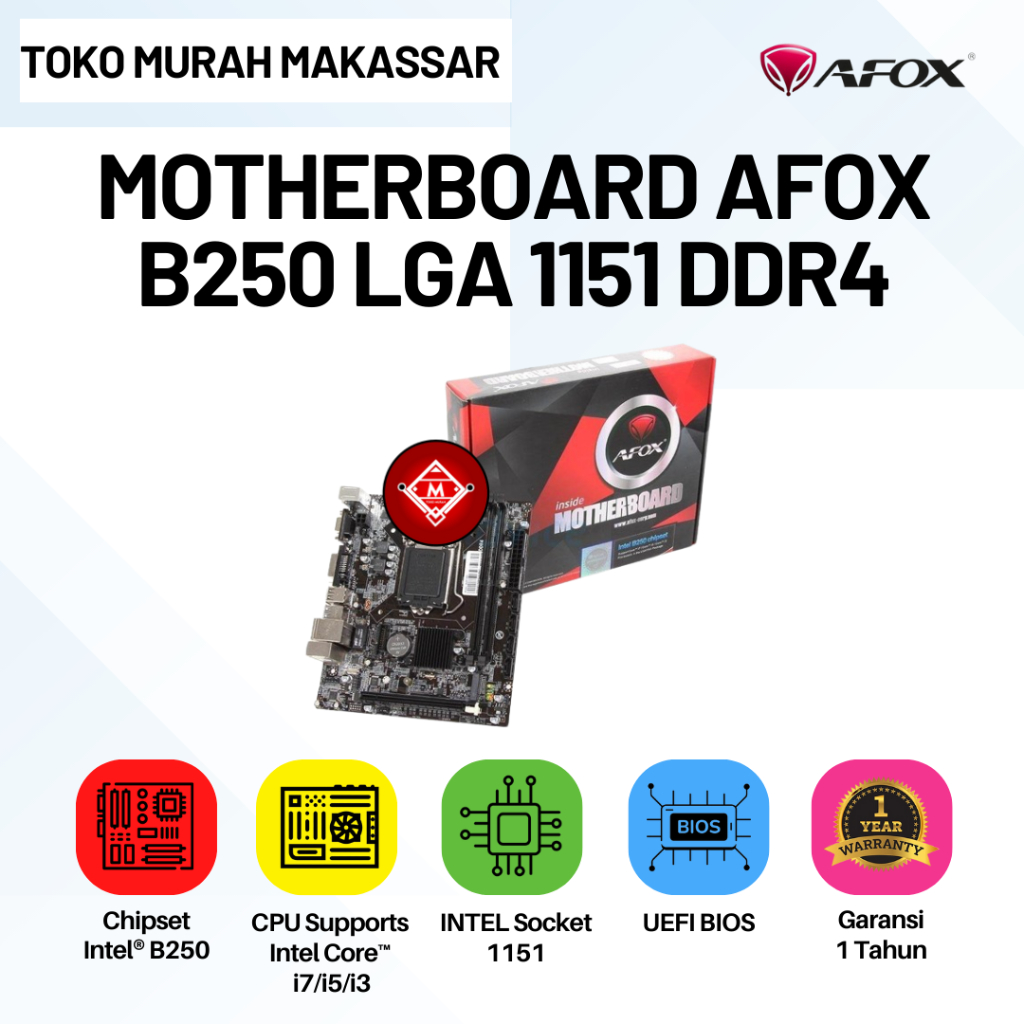 主板 AFOX B250 LGA 1151 DDR4 AFOX 主板 B250 MA4+NVME LGA1151 MB-