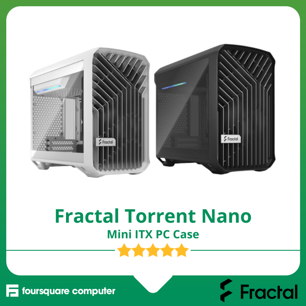 Fractal Design Torrent Nano TG 黑色白色 PC 機箱 ITX CPU 電腦機箱遊戲