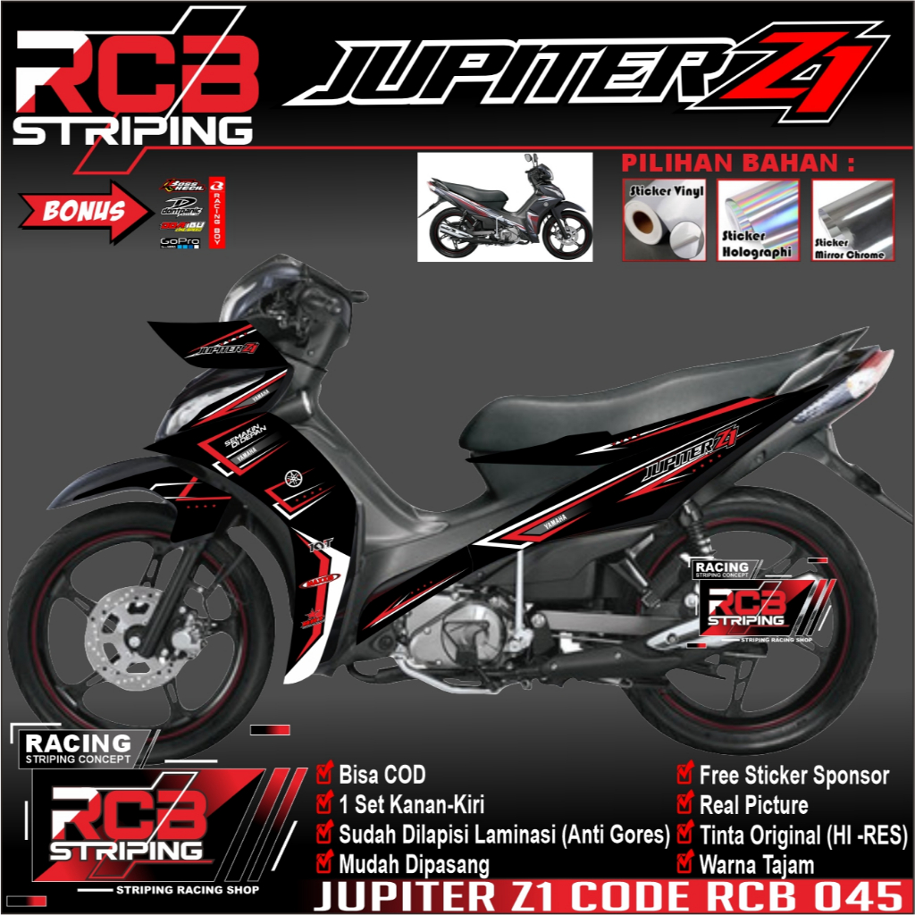 山葉 條紋變化 YAMAHA JUPITER Z1 貼紙清單摩托車 YAMAHA JUPITER Z1 RCB 045