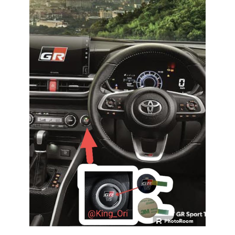 豐田 Tombol Toyota Yaris Raize Fotuner Agya 原裝發動機啟動停止按鈕貼紙